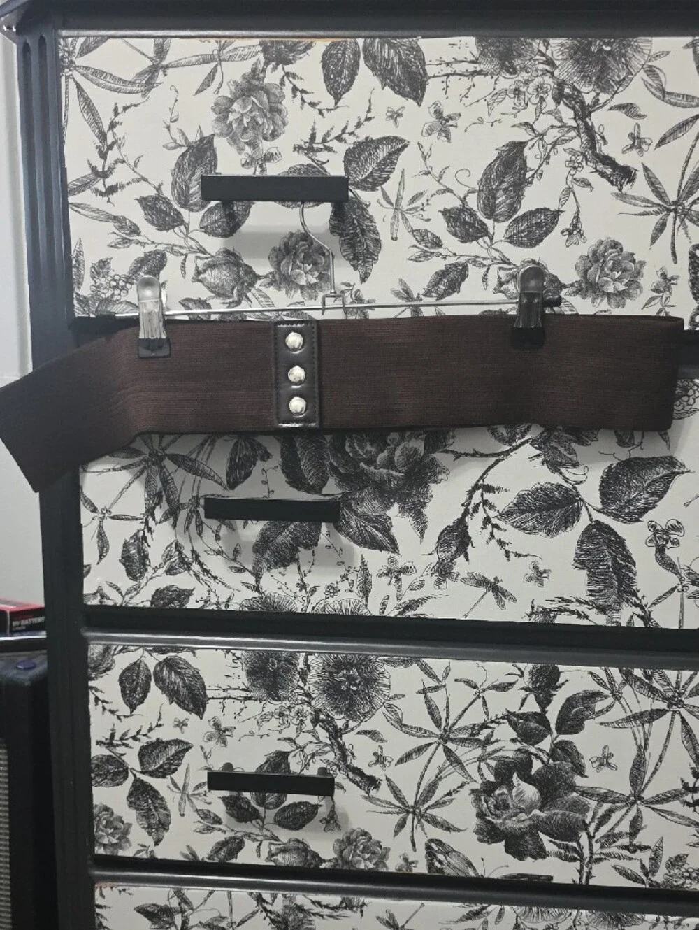 Brown Elastic Waist Belt with Triple Buckle
